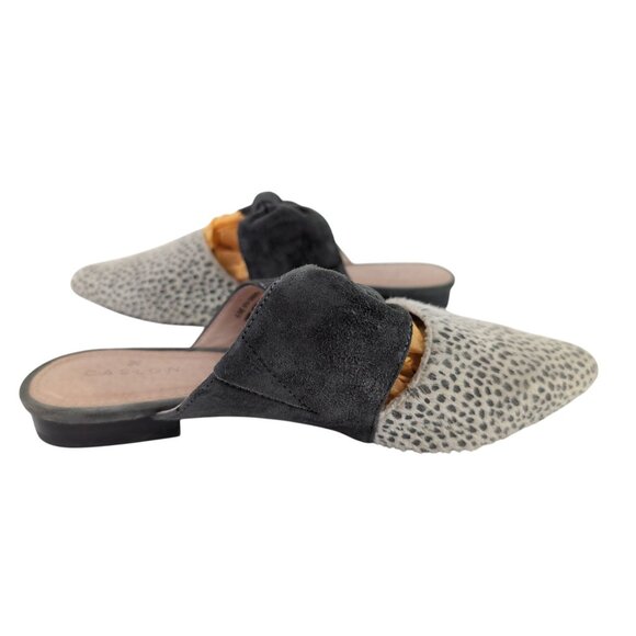 Caslon Mules Womens 6 Grey Leopard Print Slip On Career Casual Preppy Polished - Picture 3 of 9